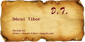 Décsi Tibor névjegykártya