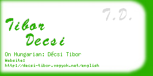 tibor decsi business card