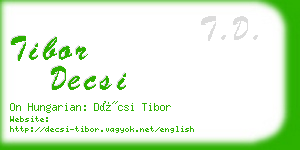 tibor decsi business card